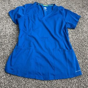 Healing Hands Royal Blue V-Neck Scrub Top
